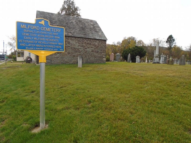 Milford Cemetery and Marker. Click for full size. Milford Cemetery and Marker image. Click for full size.