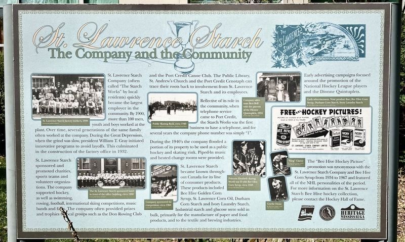 St. Lawrence Starch, The company and the community marker. Click for full size. St. Lawrence Starch, The company and the community marker image. Click for full size.