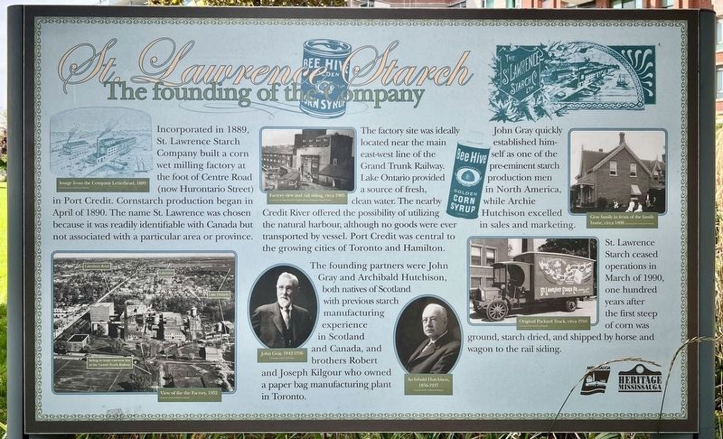 St. Lawrence Starch, The founding of the company marker image. Click for full size.