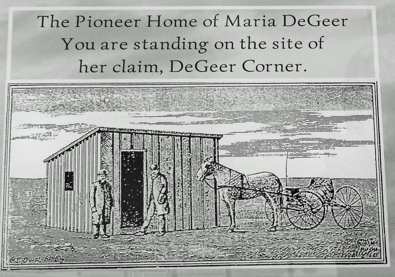 Marker detail: Pioneer Home of Maria DeGeer. Click for full size. Marker detail: Pioneer Home of Maria DeGeer image. Click for full size.