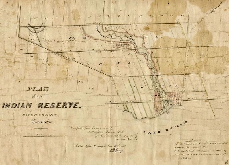 Plan of the Indian Reserve, River Credit image. Click for full size.