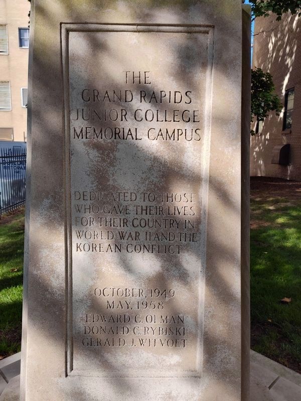 The Grand Rapids Junior College Memorial. Click for full size. The Grand Rapids Junior College Memorial image. Click for full size.