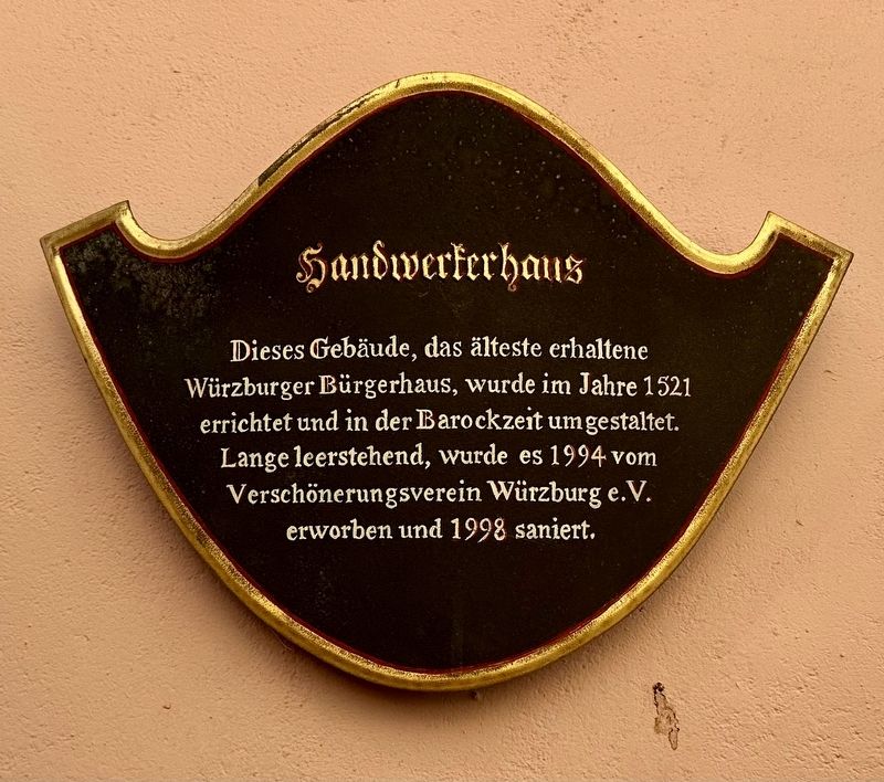 Pleicher Handwerkerhaus / Pleicher Craftsman�s House Marker image. Click for full size.