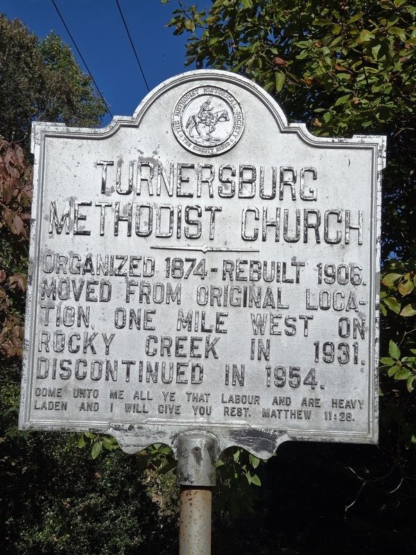 Turnersburg Methodist Church Marker. Click for full size. Turnersburg Methodist Church Marker image. Click for full size.