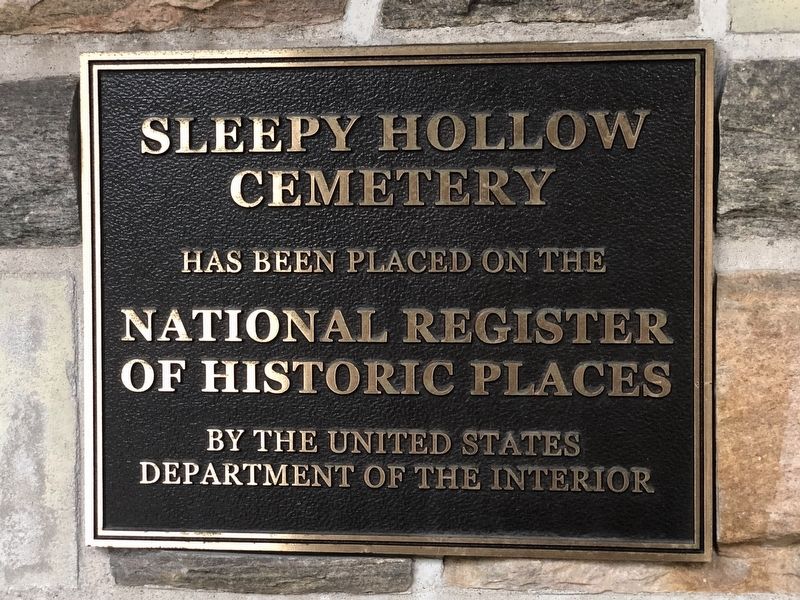 Sleepy Hollow Cemetery Marker. Click for full size. Sleepy Hollow Cemetery Marker image. Click for full size.