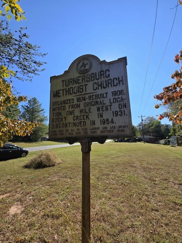 Turnersburg Methodist Church Marker. Click for full size. Turnersburg Methodist Church Marker image. Click for full size.