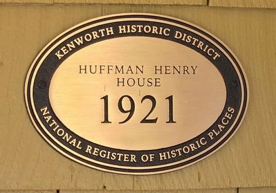 Huffman Henry House Marker. Click for full size. Huffman Henry House Marker image. Click for full size.