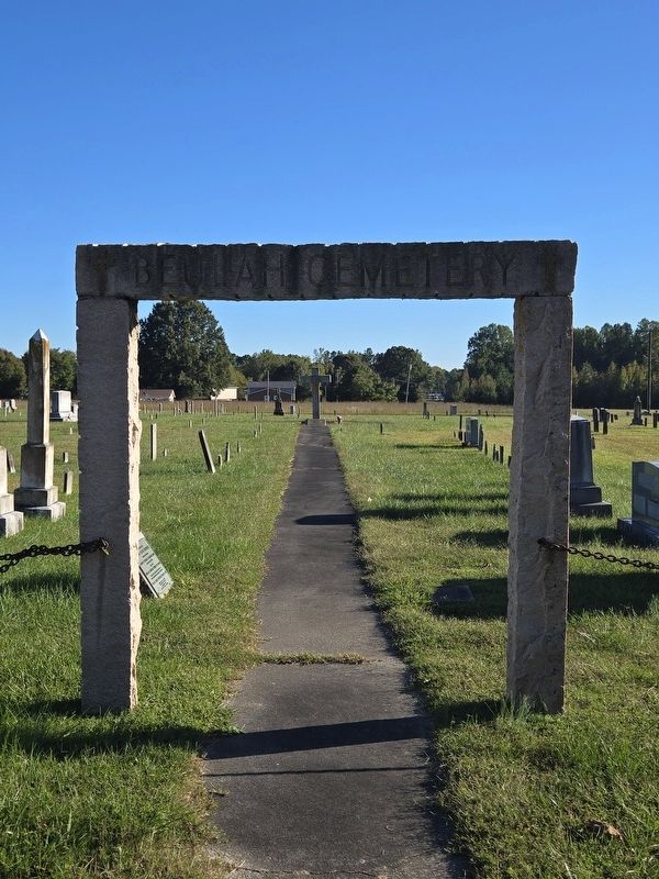 Beulah cemetery entrance leading to Bicentennial Tribute Marker image. Click for full size.