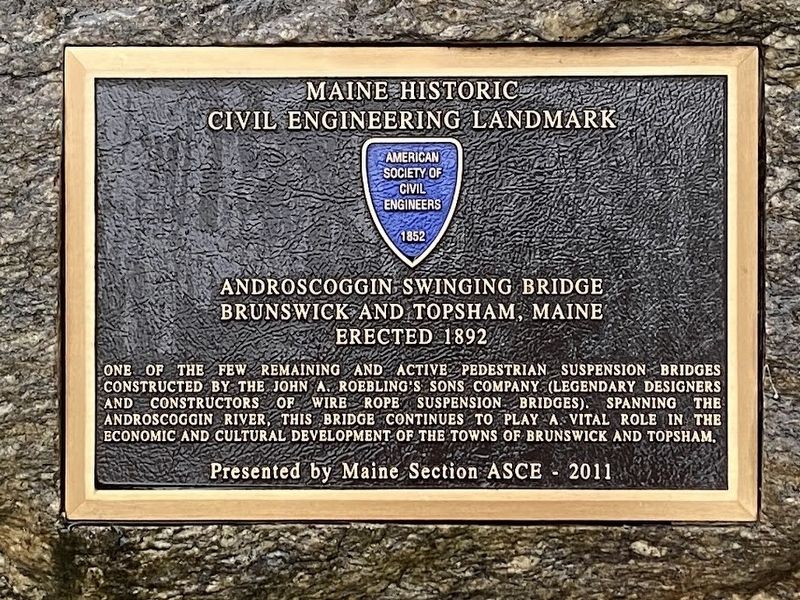 Androscoggin Swinging Bridge Marker image. Click for full size.