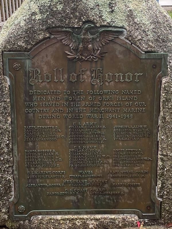 Orr�s Island Roll of Honor image. Click for full size.