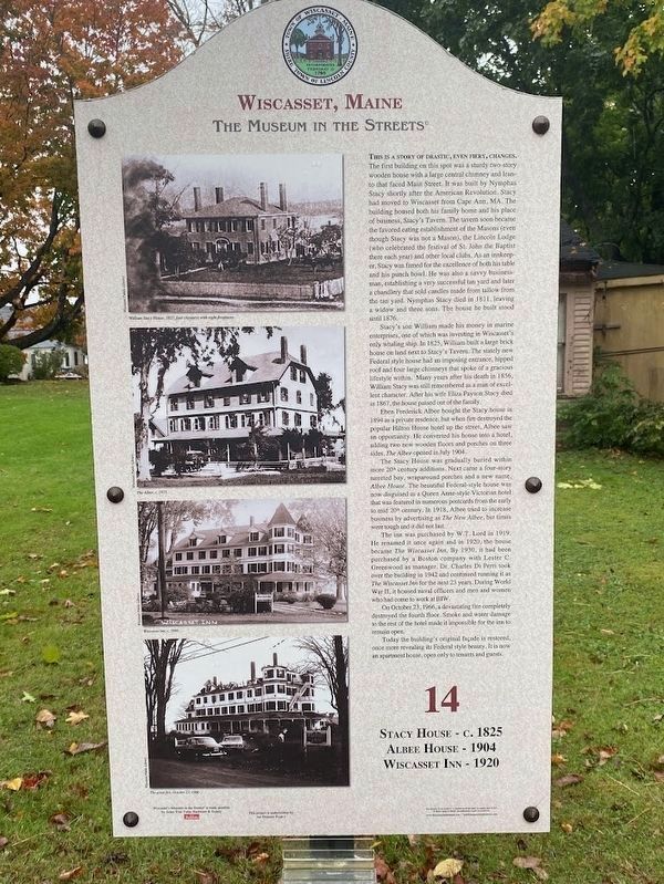 Stacy House - Albee House - Wiscasset Inn Marker image. Click for full size.