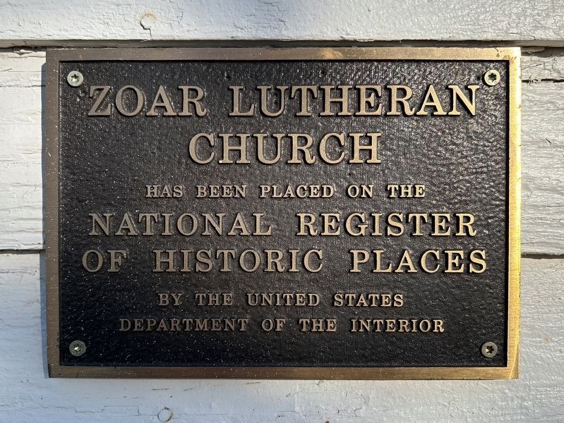 Zoar Lutheran Church Marker image. Click for full size.