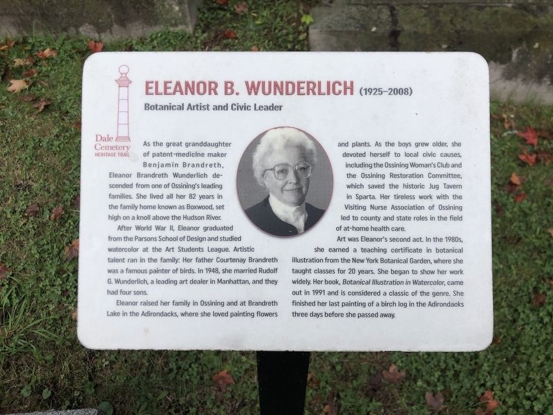 Eleanor B. Wunderlich (1925-2008) Marker image. Click for full size.