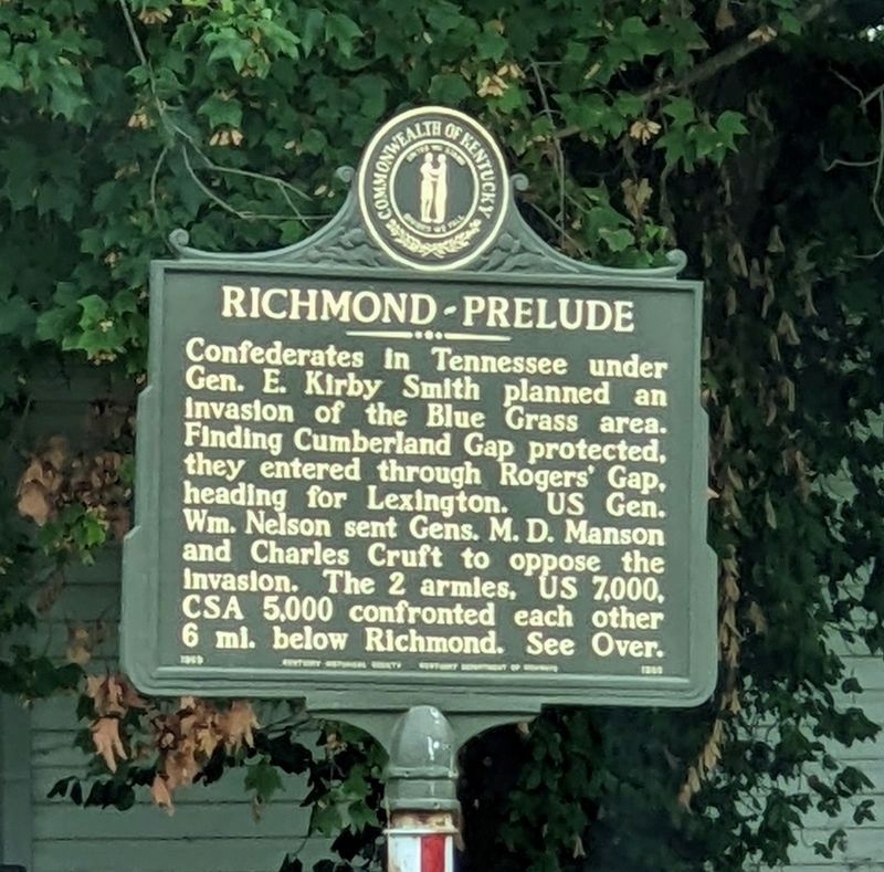 Richmond-Prelude/ Richmond Battle Marker image. Click for full size.