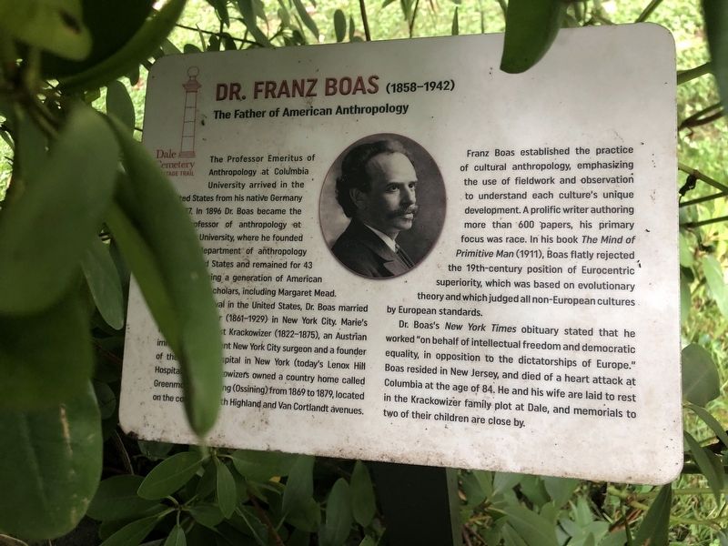 Dr. Franz Boas (1858-1942) Marker. Click for full size. Dr. Franz Boas (1858-1942) Marker image. Click for full size.