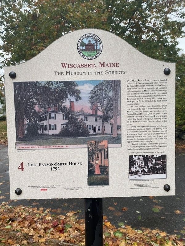 Lee-Payson-Smith House - 1792 marker. Click for full size. Lee-Payson-Smith House - 1792 marker image. Click for full size.