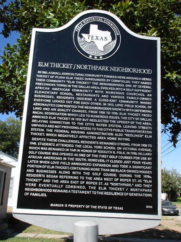 Elm Thicket/Northpark Neighborhood Marker image. Click for full size.