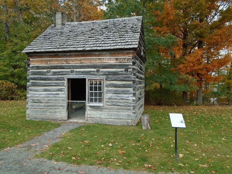 The Seneca Log House and Marker image. Click for full size.