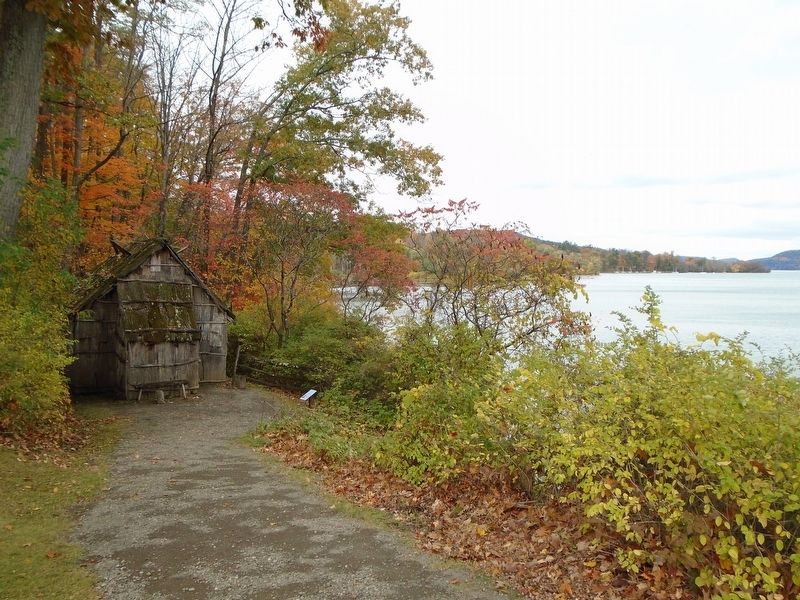 <i>Otsego Lake</i> Marker and Cabin image. Click for full size.