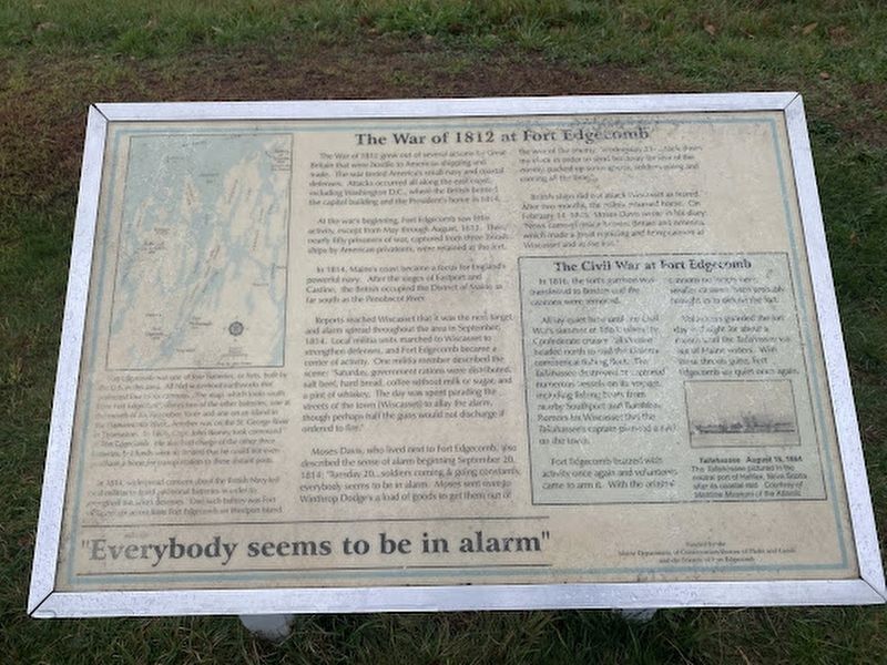 The War of 1812 at Fort Edgecomb marker image. Click for full size.