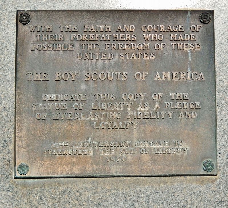 Replica of the Statue of Liberty Marker. Click for full size. Replica of the Statue of Liberty Marker image. Click for full size.