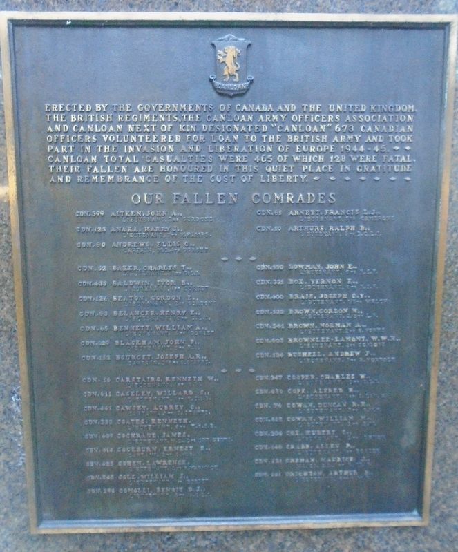CANLOAN Memorial Honored Dead. Click for full size. CANLOAN Memorial Honored Dead image. Click for full size.