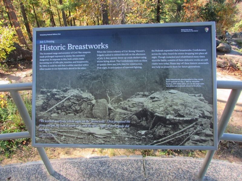 Historic Breastworks Marker image. Click for full size.