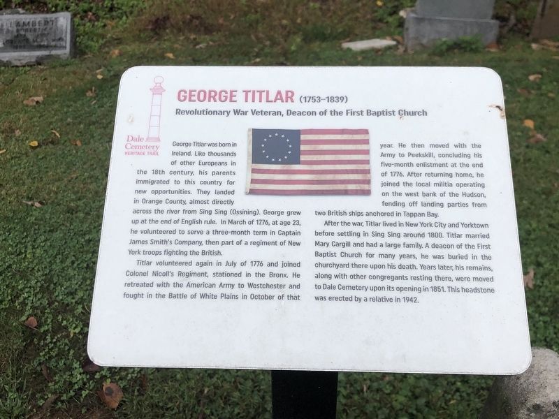 George Titlar (1753-1839) Marker. Click for full size. George Titlar (1753-1839) Marker image. Click for full size.