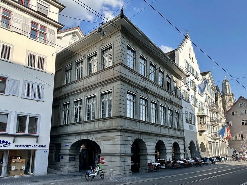Zunfthaus zur Saffran / Saffron Guild House and Marker image. Click for full size.