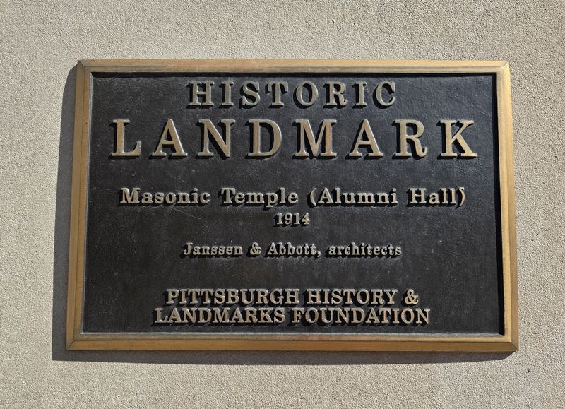 Masonic Temple (Alumni Hall) Marker image. Click for full size.