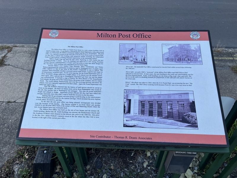 The Milton Post Office Marker [Left plaque] image. Click for full size.