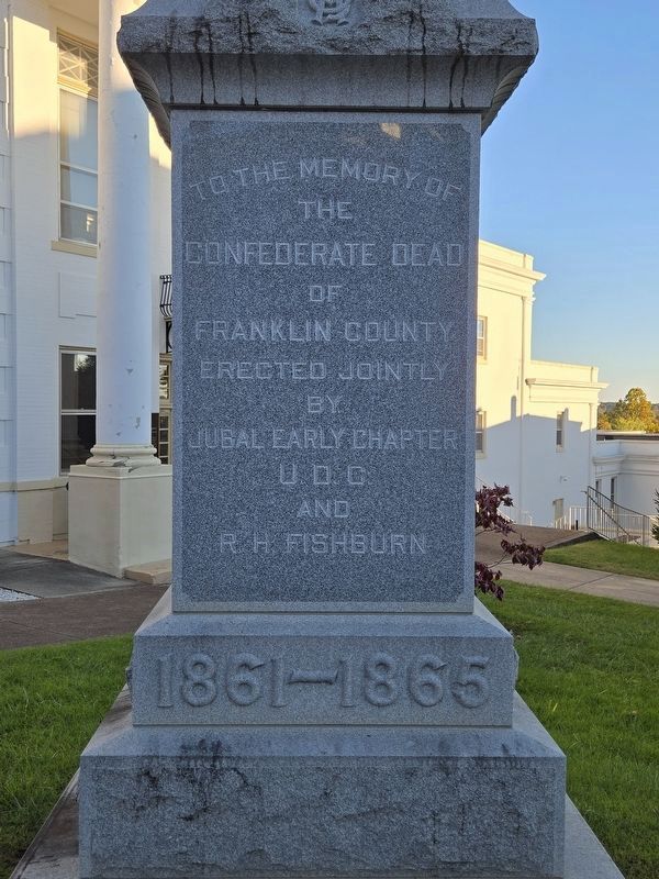 Franklin County Confederate Monument, Northwest side image. Click for full size.