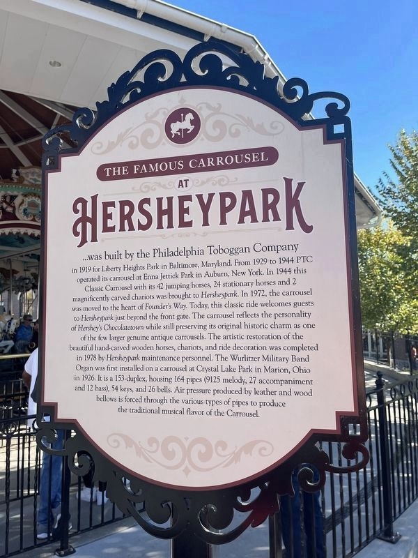 The Famous Carrousel at Hersheypark Marker image. Click for full size.