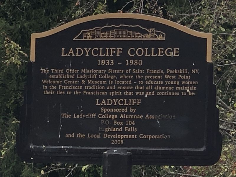 Ladycliff College Marker. Click for full size. Ladycliff College Marker image. Click for full size.