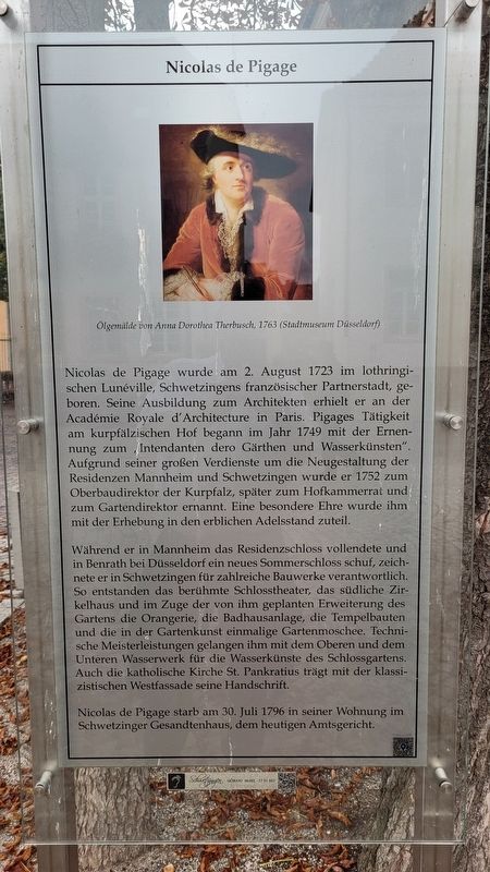 Nicolas de Pigage Marker. Click for full size. Nicolas de Pigage Marker image. Click for full size.
