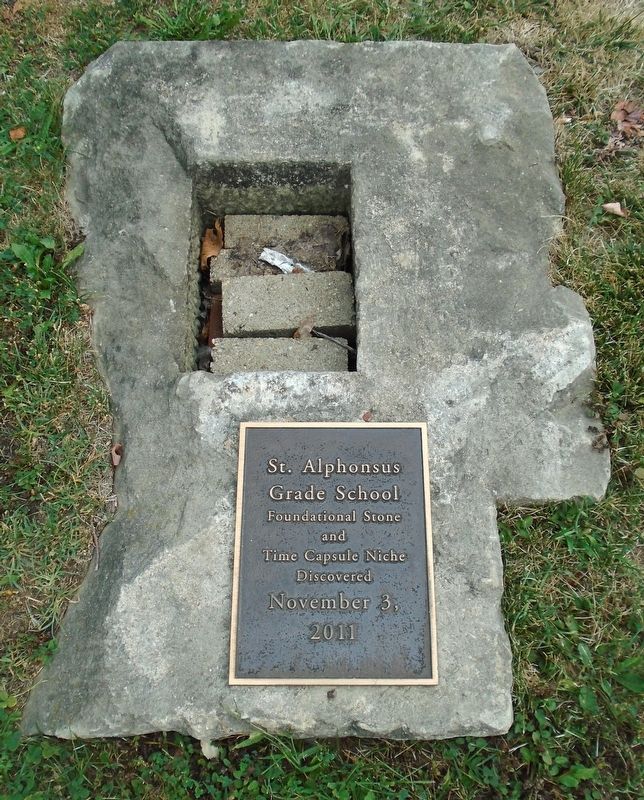 St. Alphonsus Grade School Foundational Stone and Marker image. Click for full size.