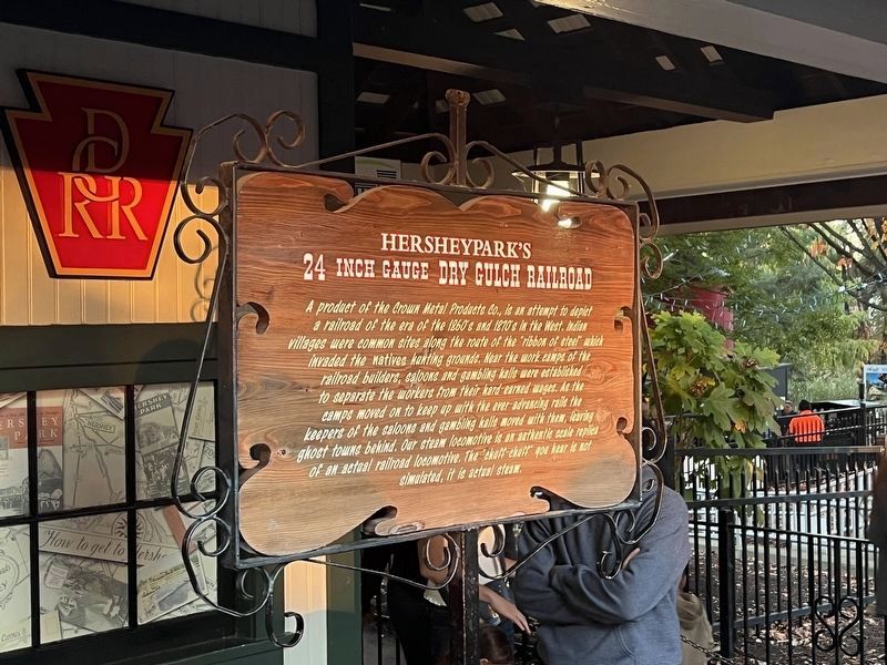 Hersheypark's 24 Inch Gauge Dry Gulch Railroad Marker image. Click for full size.