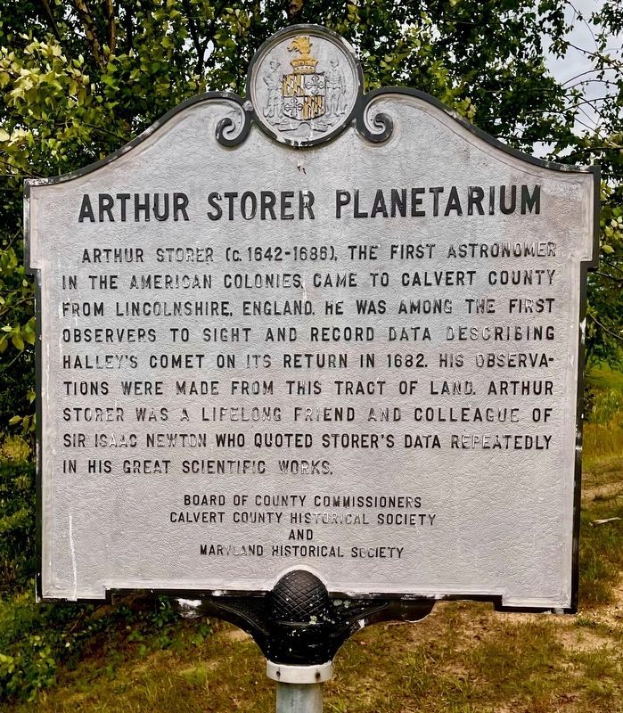 Arthur Storer Planetarium Marker, which has weathered image. Click for full size.