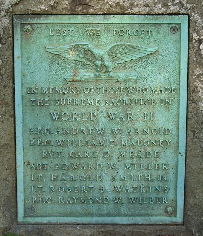 World War II Honored Dead Marker. Click for full size. World War II Honored Dead Marker image. Click for full size.