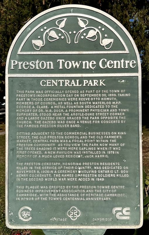 Preston Towne Centre Marker. Click for full size. Preston Towne Centre Marker image. Click for full size.