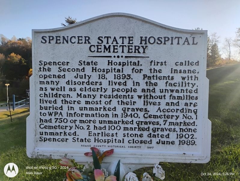 Spencer State Hospital Cemetary Marker image. Click for full size.