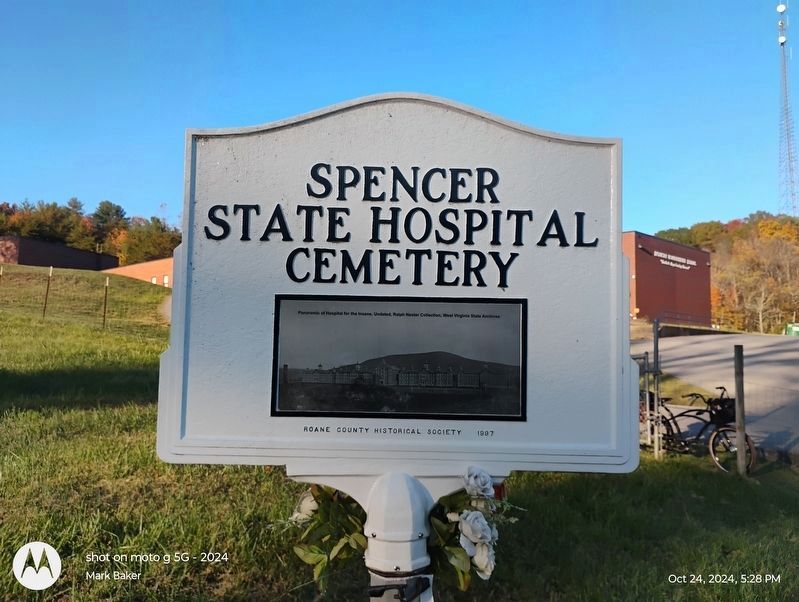 Spencer State Hospital Cemetary Marker Reverse image. Click for full size.
