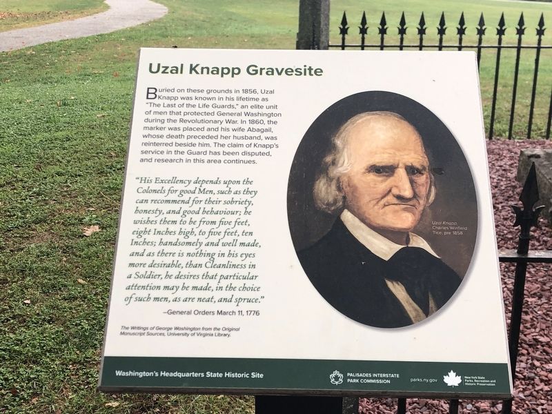 Uzal Knapp Gravesite Marker. Click for full size. Uzal Knapp Gravesite Marker image. Click for full size.
