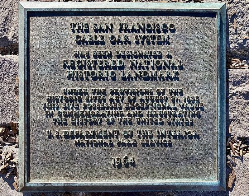 San Francisco Cable Car System Marker. Click for full size. San Francisco Cable Car System Marker image. Click for full size.