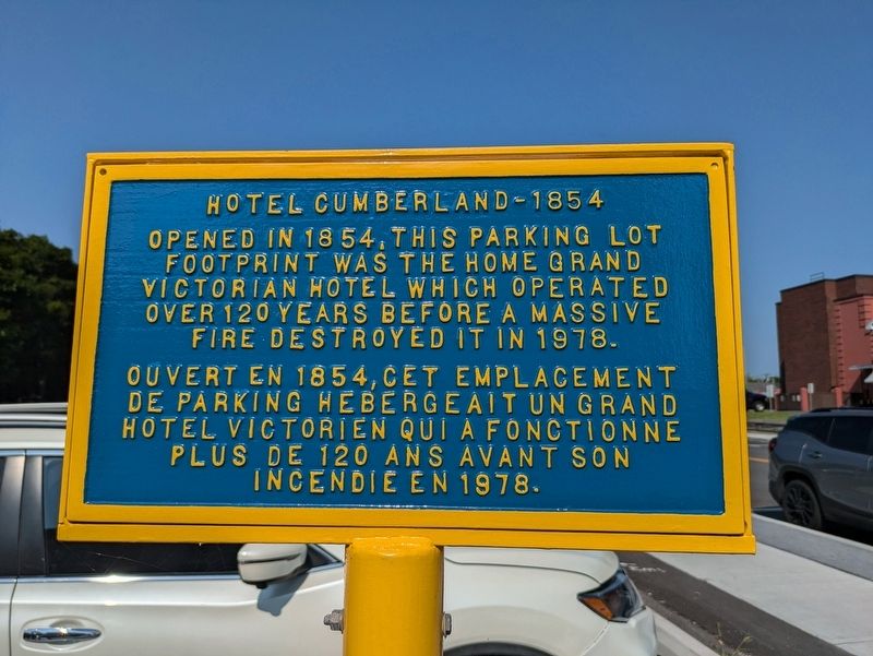 Hotel Cumberland - 1854 Marker. Click for full size. Hotel Cumberland - 1854 Marker image. Click for full size.