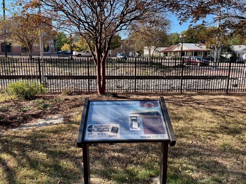Ridgeland and the Railroad Marker with RR tracks in background.. Click for full size. Ridgeland and the Railroad Marker with RR tracks in background. image. Click for full size.