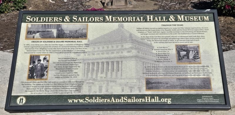Soldiers & Sailors Memorial Hall & Museum Marker image. Click for full size.