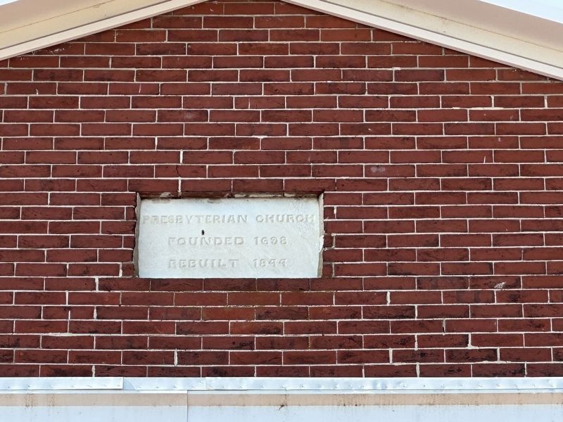 St. Georges Presbyterian Church Building Marker - dated stone above entryway image. Click for full size.