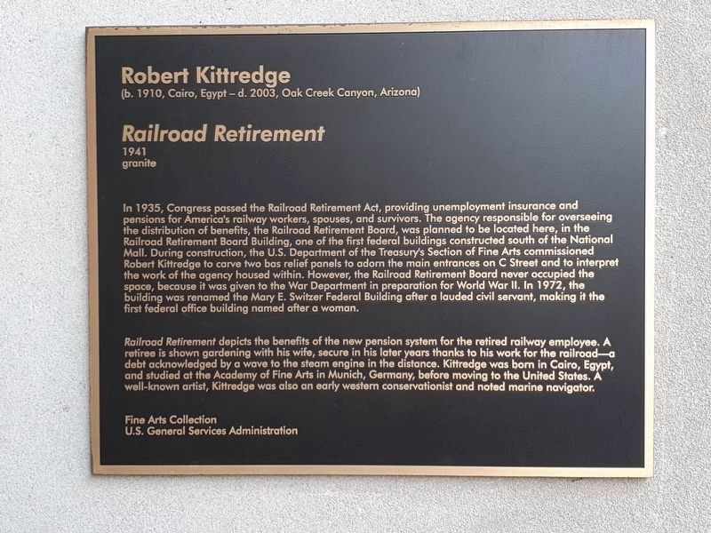 <i>Railroad Retirement</i> Marker. Click for full size. <i>Railroad Retirement</i> Marker image. Click for full size.