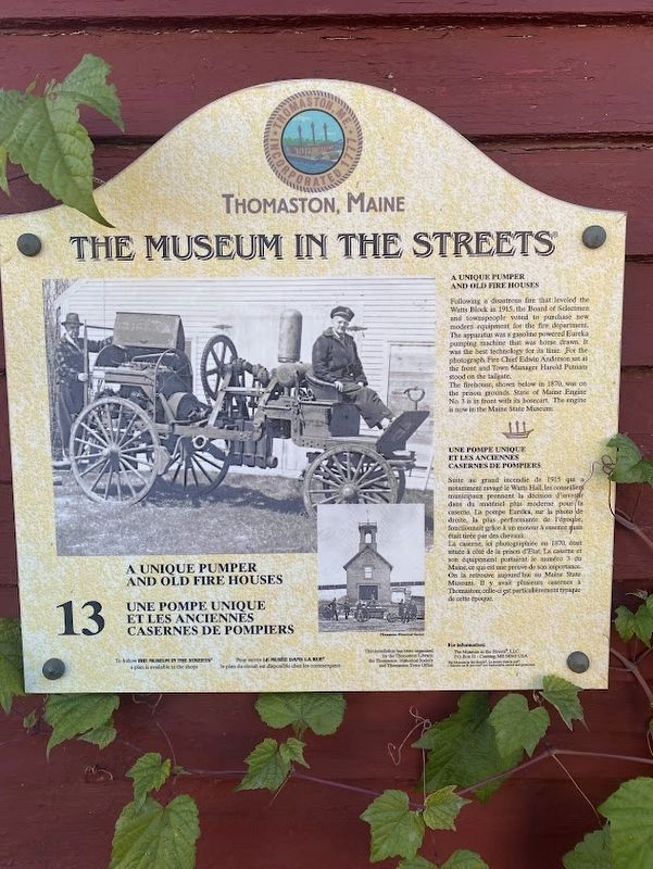 A Unique Pumper and Old Fire Houses Marker. Click for full size. A Unique Pumper and Old Fire Houses Marker image. Click for full size.